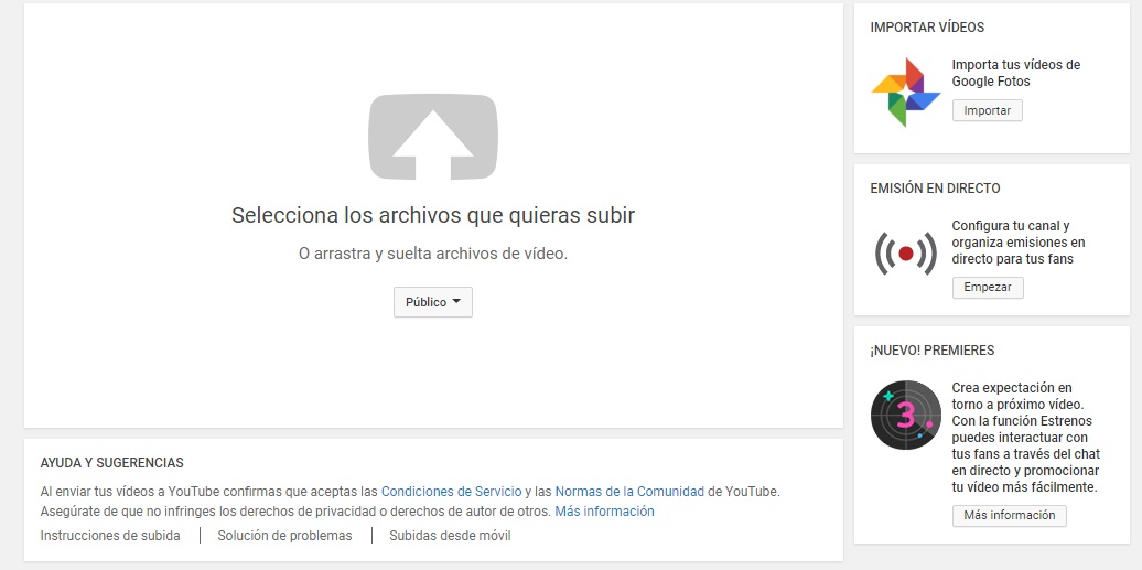 Cómo subir un vídeo a YouTube