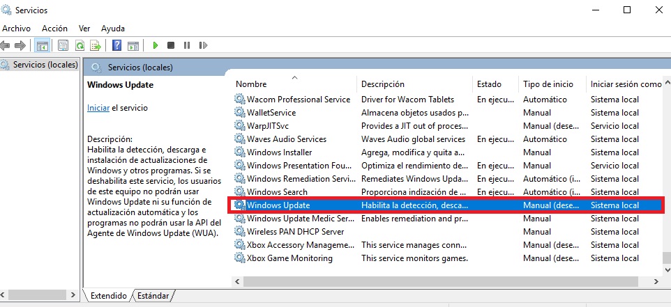 Solucionar error de Windows Update