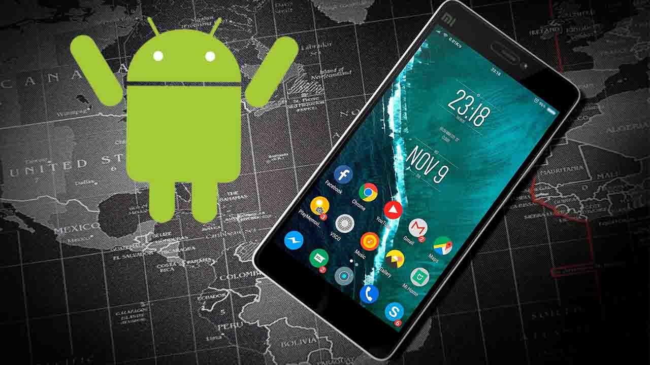 Logo de Android con smartphone