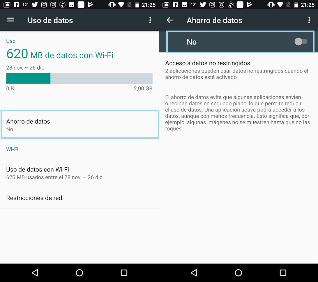 Cómo evitar que las apps de Android usen datos móviles