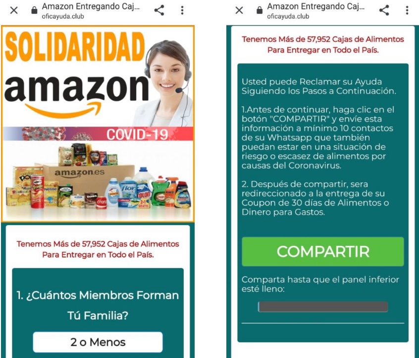Bulo de las cajas de alimentos de Amazon