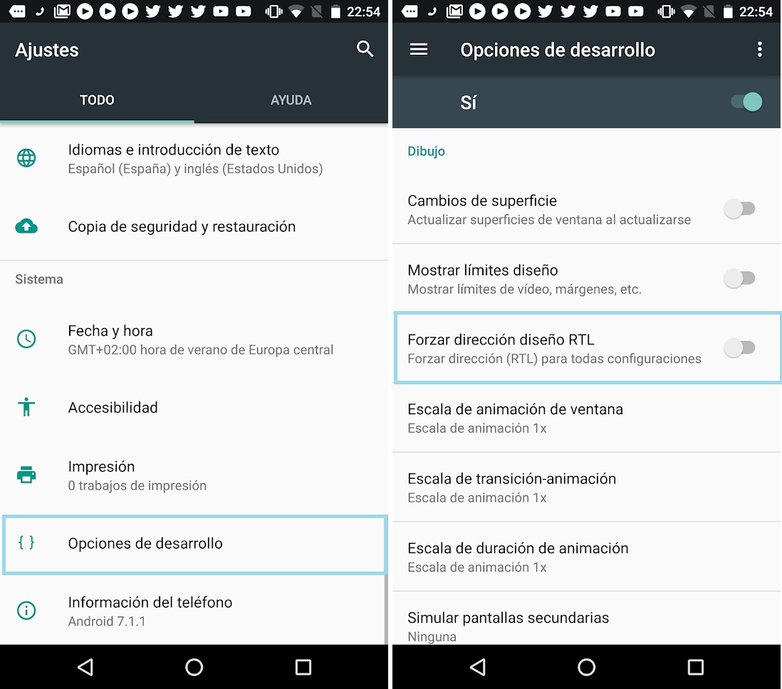 Android: cómo activar el modo para zurdos