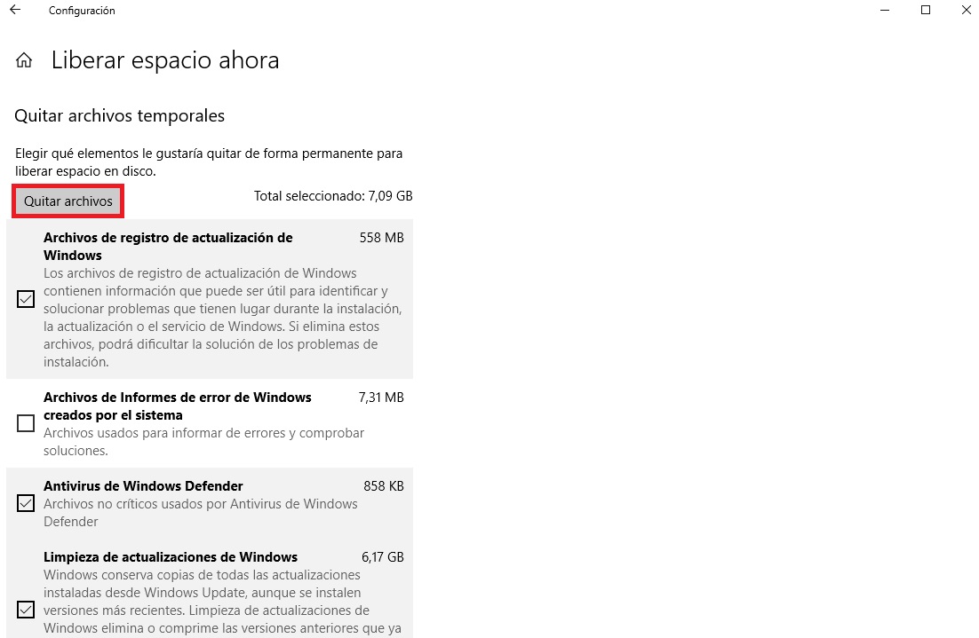 Cómo eliminar archivos temporales de Windows 10