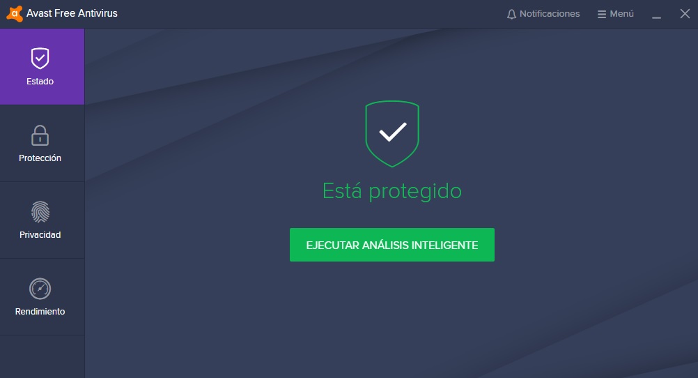 Interfaz de Avast