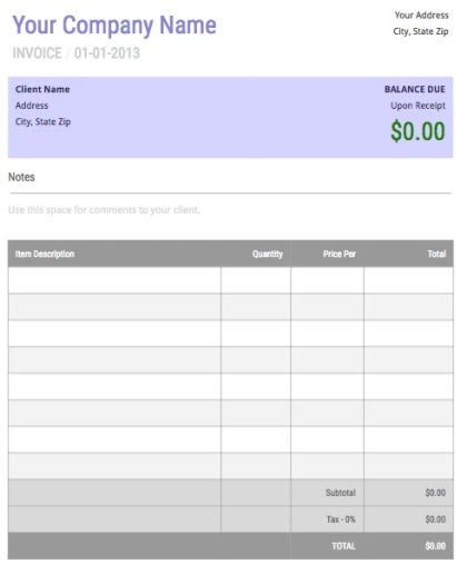 Plantilla Basic Invoice