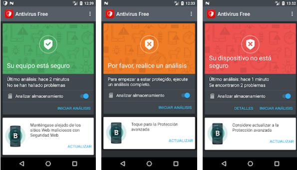 Interfaz de Bitdefender Antivirus Free