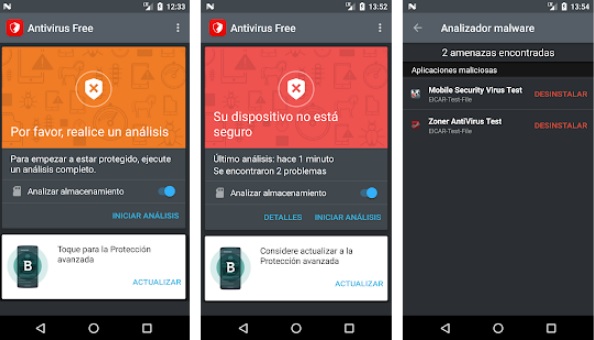 Interfaz de Bitdefender Antivirus Free