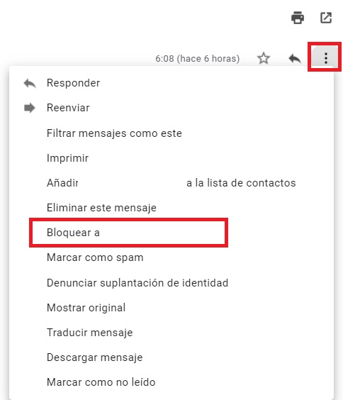 Cómo bloquear un correo de Gmail