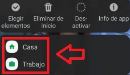 Google Maps menú