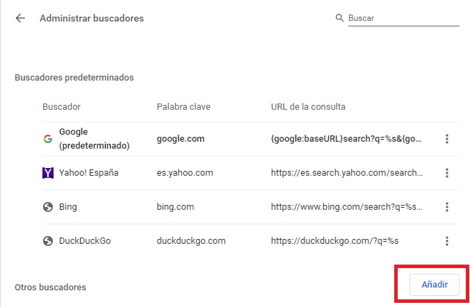 Cómo cambiar el buscador por defecto de Chrome