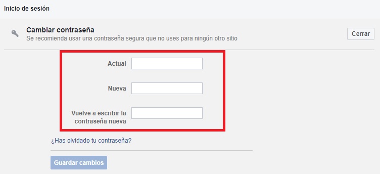 Cómo cambiar la contraseña de Facebook fácilmente