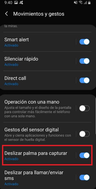 Samsung Galaxy: Cómo hacer una captura de pantalla con gestos