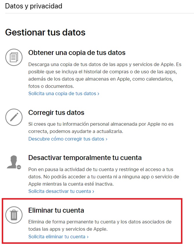 Cómo cerrar y eliminar tu cuenta de iCloud