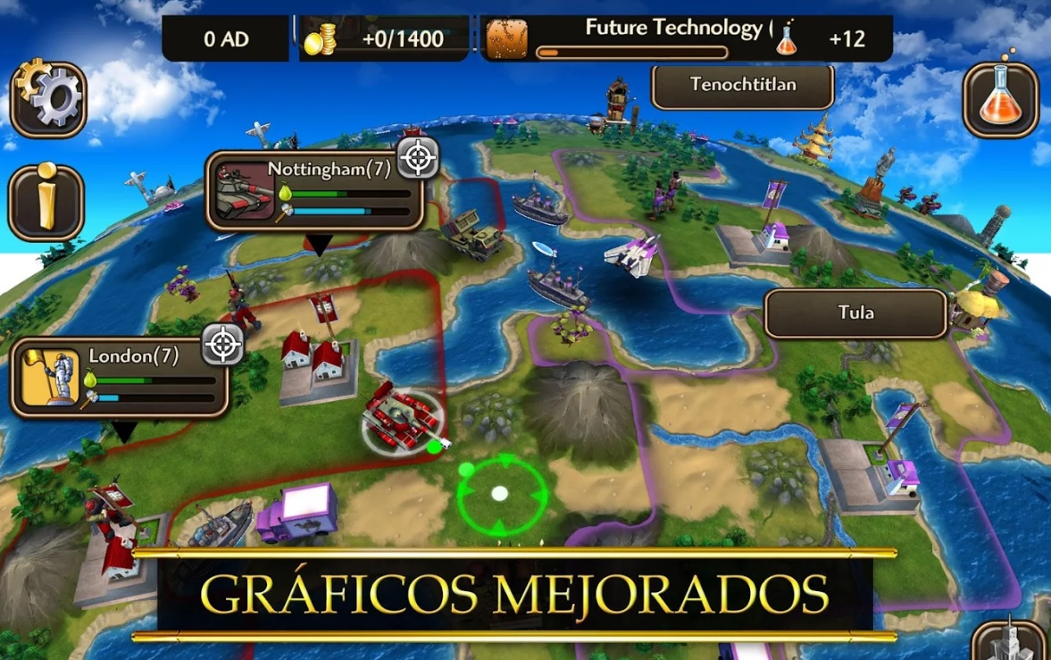 Pantalla de Civilization Revolution 2