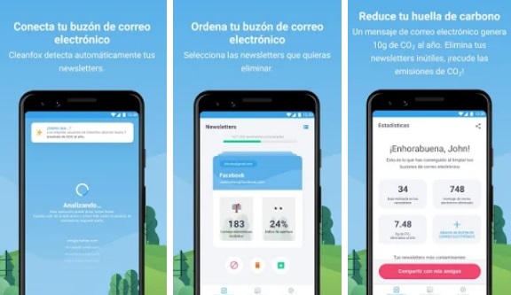 Interfaz de Cleanfox para Android