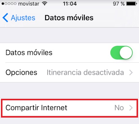 Cómo compartir datos desde un iPhone