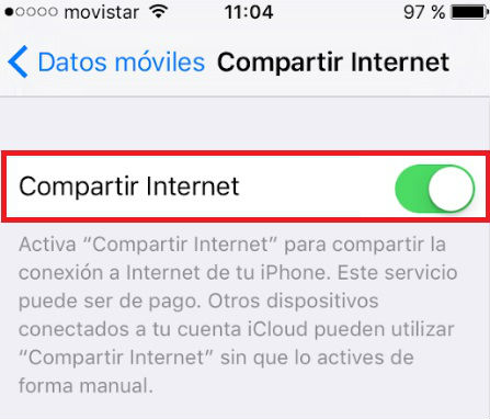 Cómo compartir datos desde un iPhone