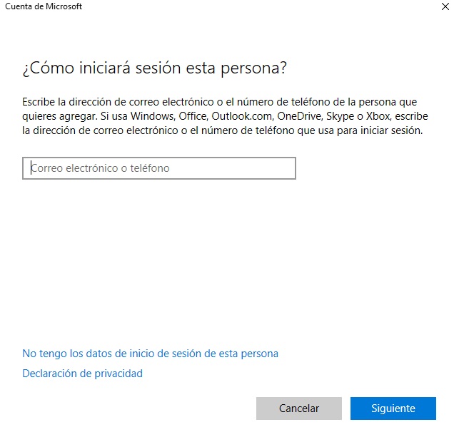Cómo crear una cuenta de usuario: Windows 10