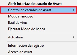 Cómo desactivar temporalmente Avast o alguno de sus escudos