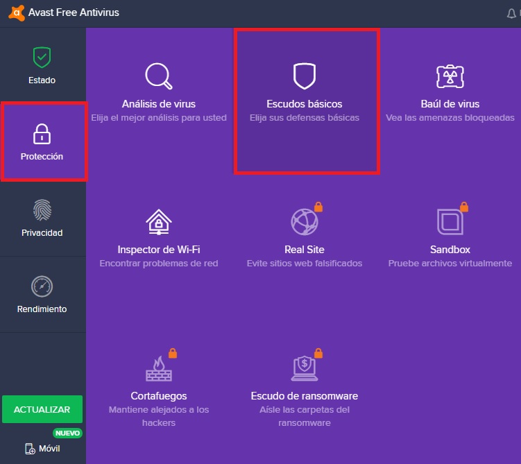 Cómo desactivar temporalmente Avast o alguno de sus escudos
