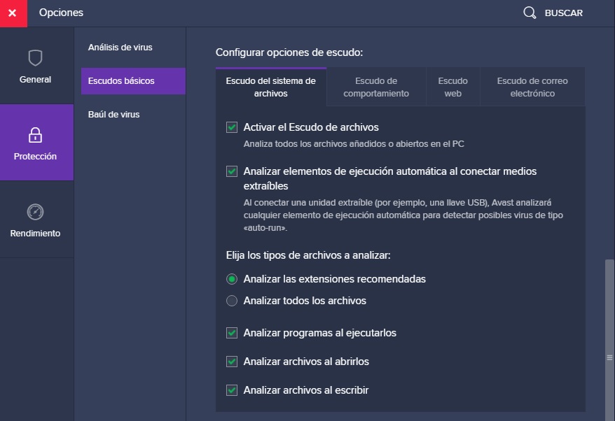 Cómo desactivar temporalmente Avast o alguno de sus escudos