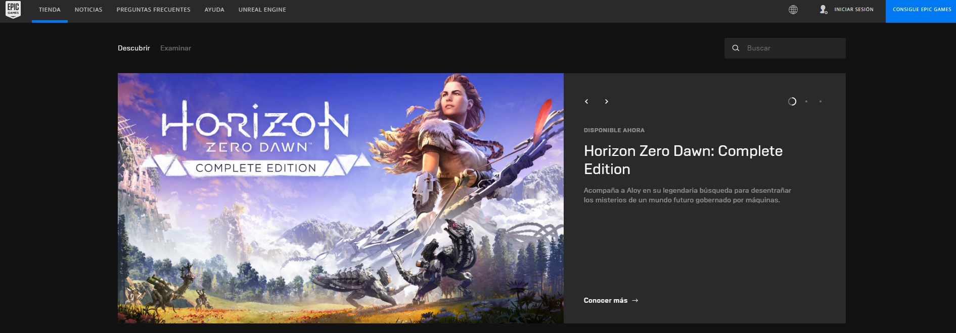 Página de la Epic Games Store