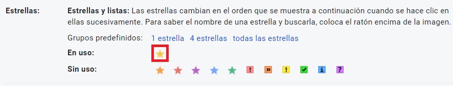 Estrellas de Gmail