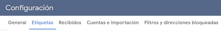 Pestañas de etiquetas en Gmail