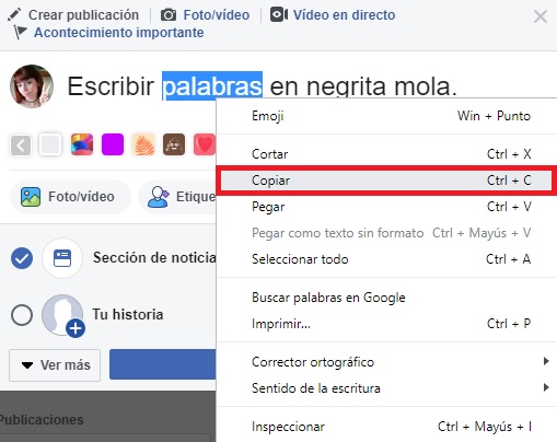 Facebook: Aprende a escribir en negrita y cursiva