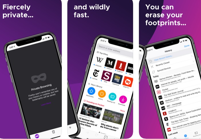 Interfaz de Firefox para iOS