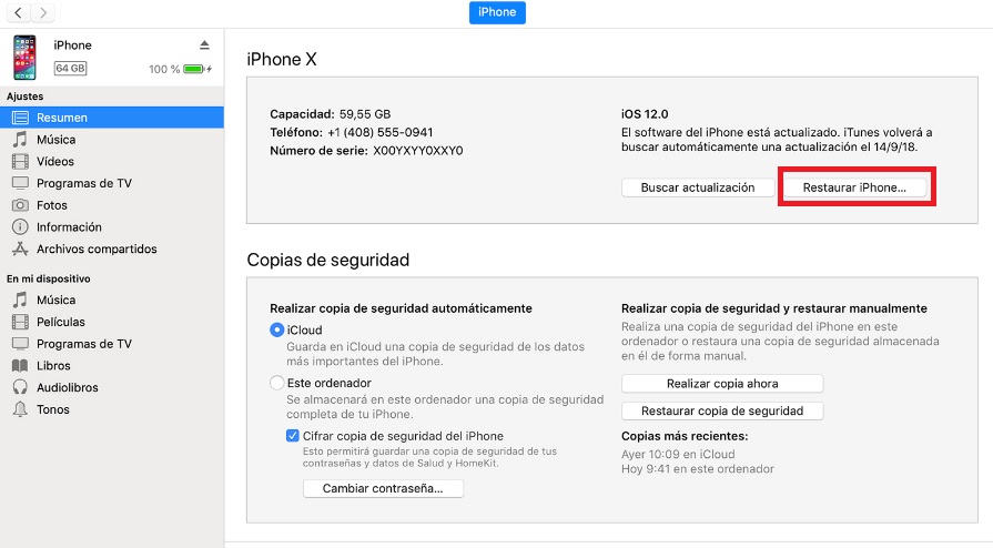 Cómo formatear y restaurar tu iPhone