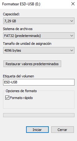 Cómo formatear un pendrive USB