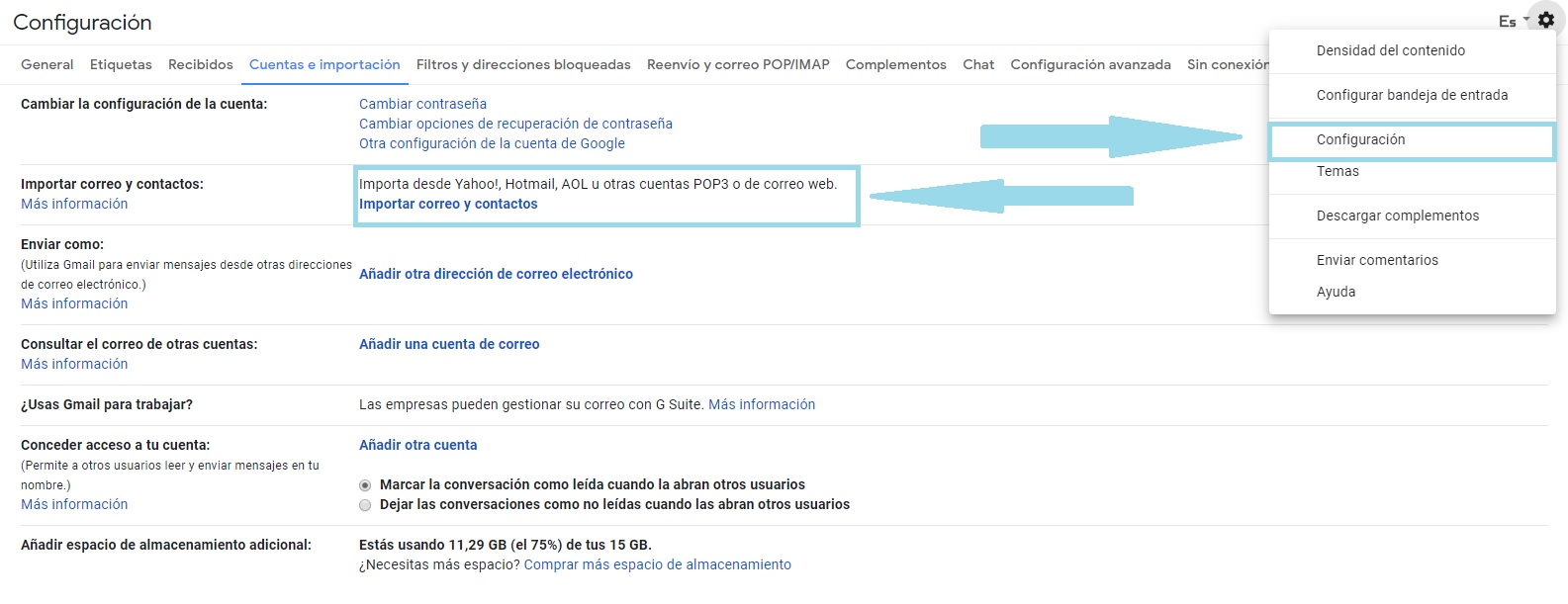 Cómo pasar todos los correos de una cuenta Outlook/Hotmail a Gmail