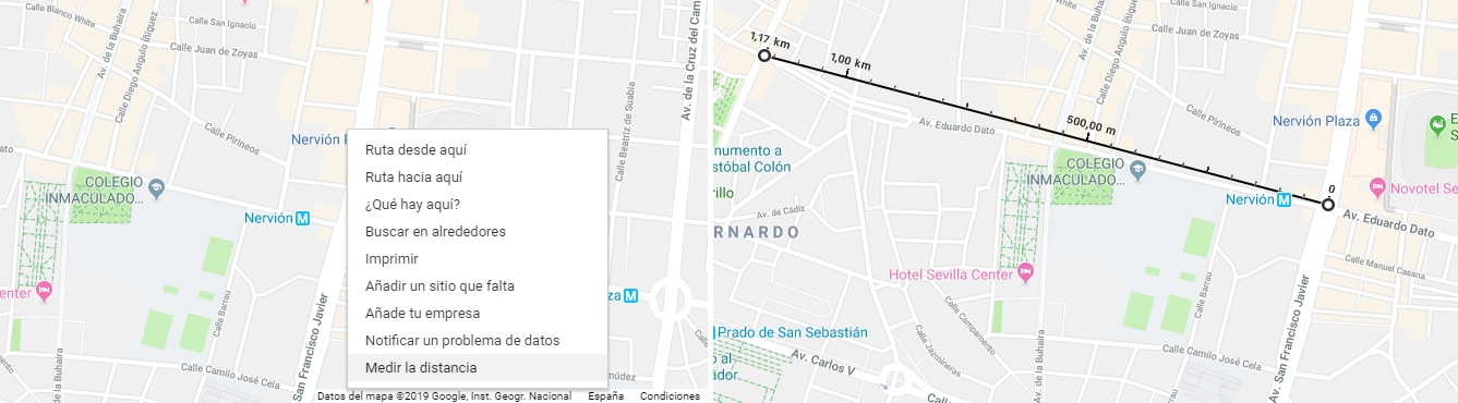 Cómo medir distancias en Google Maps