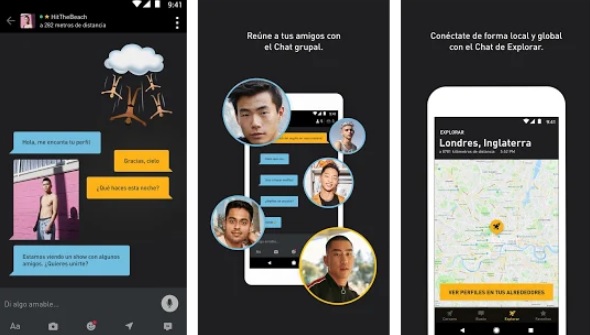 Interfaz de Grindr 