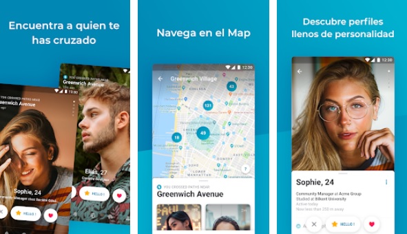 Interfaz de Happn