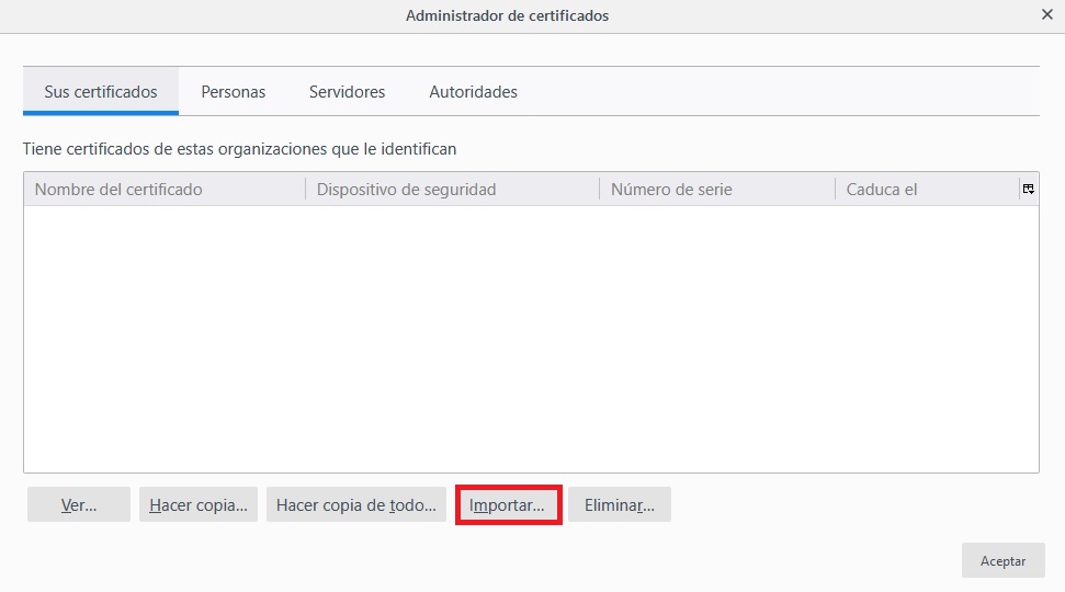 Cómo importar el Certificado Digital en Internet Explorer, Edge y Firefox
