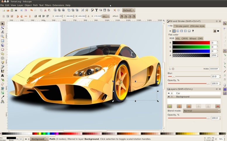 Interfaz de inkscape