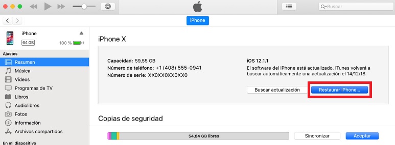 Soluciones para "iPhone está desactivado. Conectarse a iTunes"