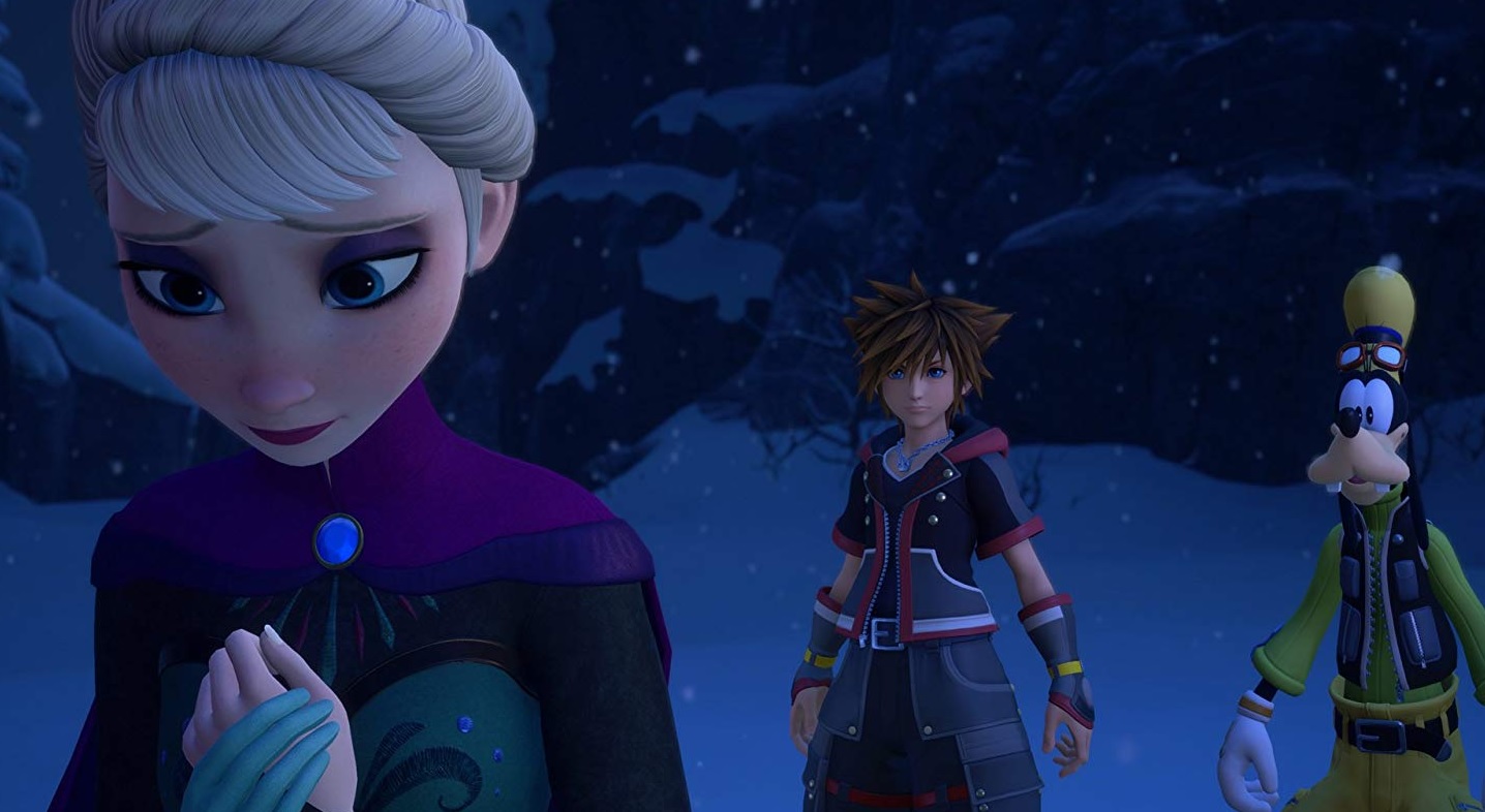 Elsa y Sora en el mundo de Frozen