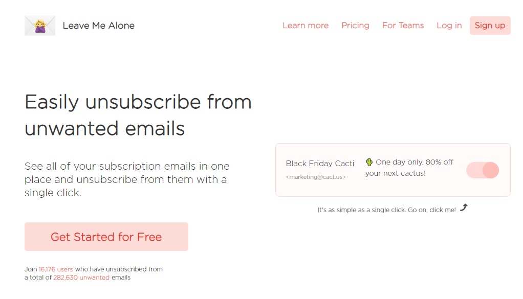 Página oficial de Leave Me Alone