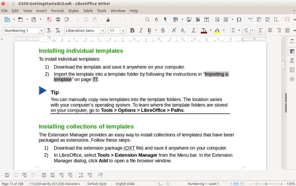 Interfaz de LibreOffice