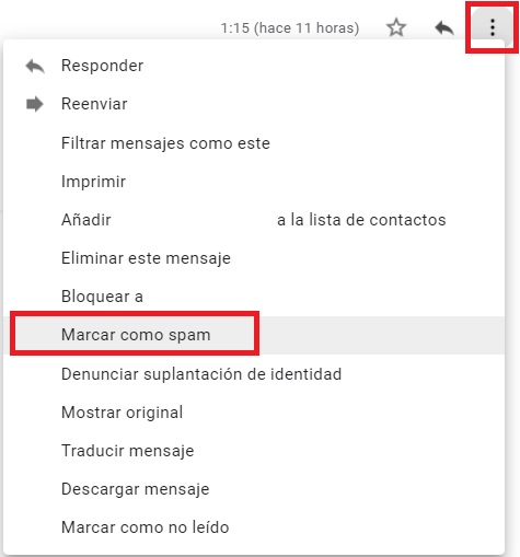 Cómo marcar como spam en Gmail