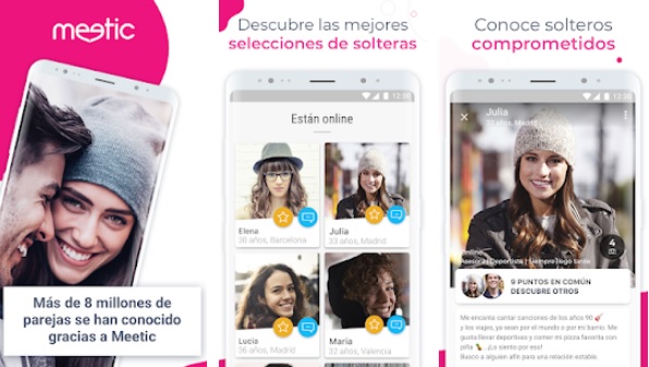 Interfaz de Meetic