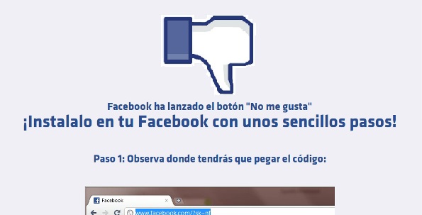 Botón "no me gusta" en Facebook