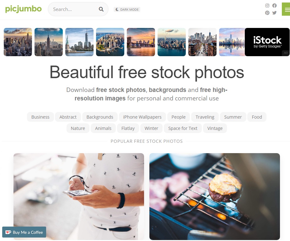 Página de Picjumbo