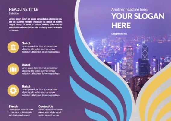 Plantilla Purple Tri Fold Brochure