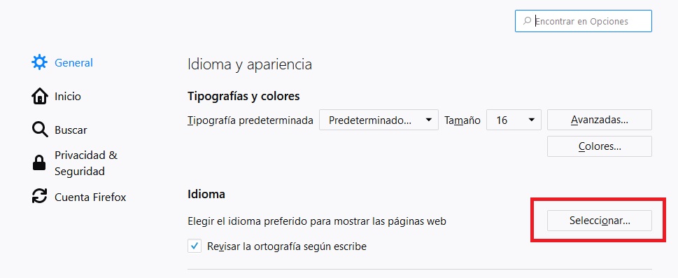 Cómo cambiar el idioma de Firefox