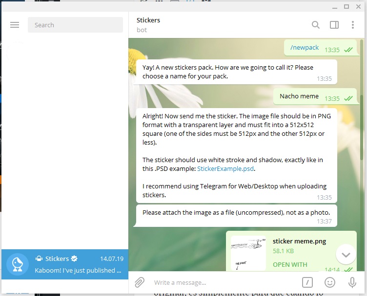 Cómo hacer stickers en Telegram.