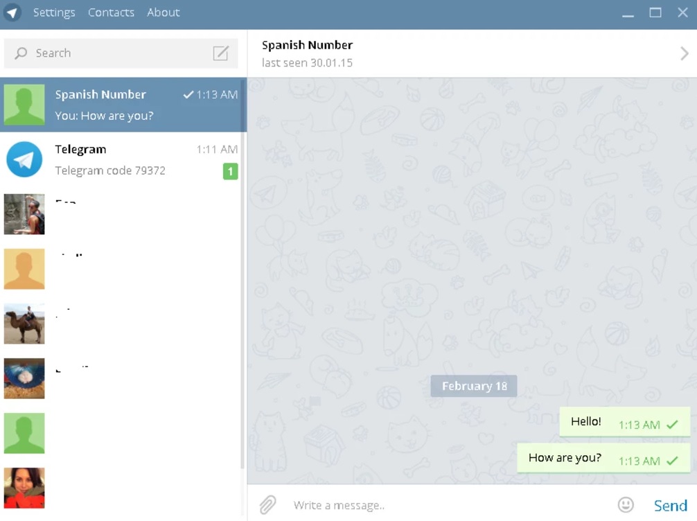 Interfaz de Telegram para PC